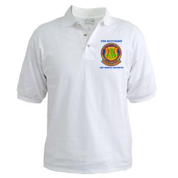 2B4M - A01 - 04 - 2nd Battalion 4th Marines with Text - Golf Shirt - Click Image to Close